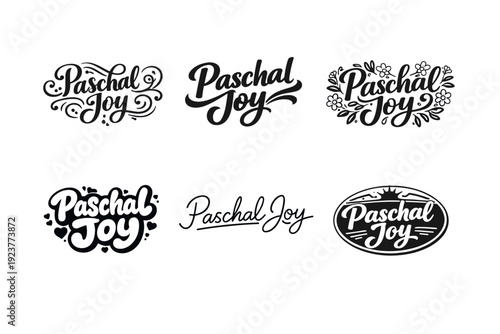 Paschal Joy Lettering. Paschal Joy. Set lettering. harmonious lettering variations of the same emblematic concept, each with different artistic interpretation