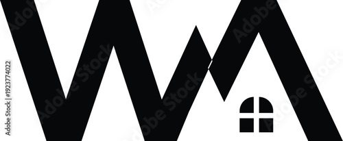 Letter WA home logo design