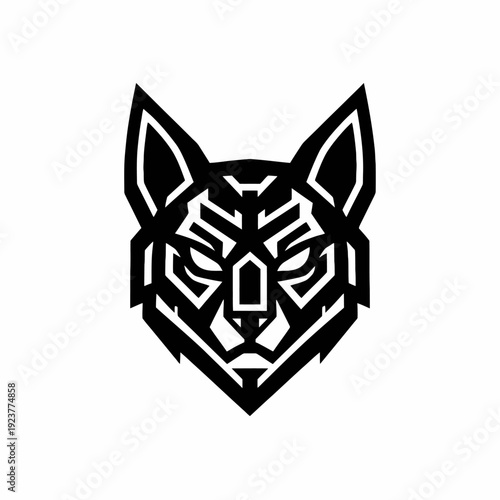 Geometric Wolf Head Logo Design Abstract Animal Art.