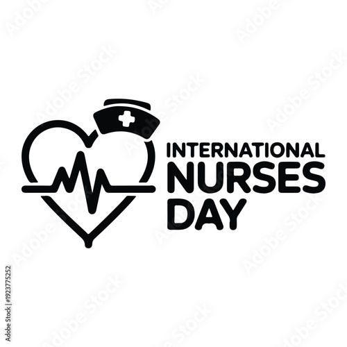 International nurse day Calligraphy isolated on white background. International Nurses Day. Happy Nurses Day. Modern brush Typography Vector illustration.