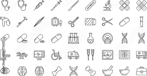 Medical icons for healthcare and medicine concepts