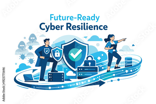 Future-ready cyber resilience. Secure systems standing strong as threats fade into the