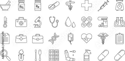 Medical icons for healthcare and pharmacy designs