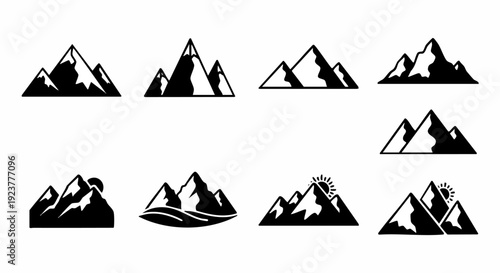 mountain icon set