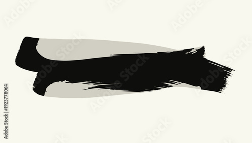 Black Paint Brush Stroke – Abstract Ink Brush Banner Isolated