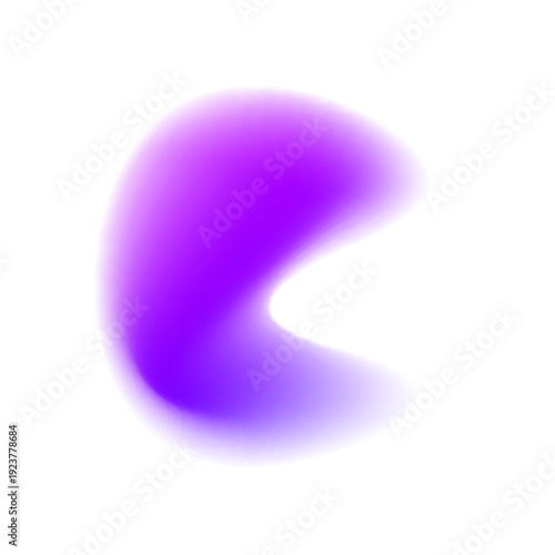 Neon flow inside liquid abstract gradient circle, scattered blot drop create soft reflections. Violet shimmer form, spherical shape. Purple accents appear along edges. Vector png banner graphic.