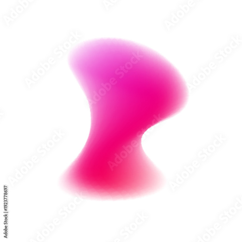 Pink liquid gradient circle floats with neon, translucent blot textures, scattered blob drops. Rounded form emphasizes soft contours. Purple glow spreads across surface. Vector png banner. 