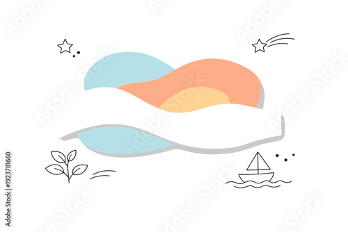 Handcrafted paper surface. A gentle abstract background with layered paper textures and soft shadows, conveying depth without visual overload. Calm, artistic