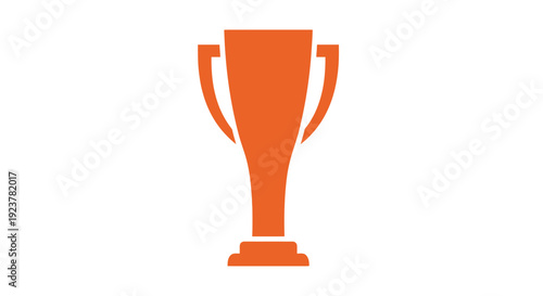 A vibrant orange trophy illustration in a striking silhouette