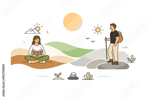 Earth tone gradients. Editorial composition combining smooth gradient fields inspired by soil, stone, and sunlight, supporting a clean and modern layout. The