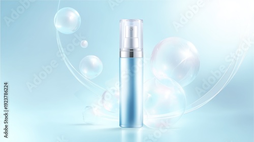 Cosmetic Spray Bottle with Molecular Science Elements