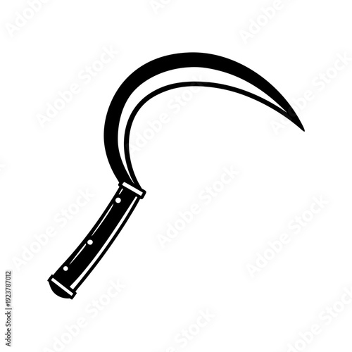 vector illustration of a curved sickle