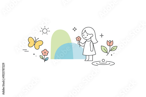 Minimal spring style concept. Simple abstract shapes and light seasonal elements arranged with plenty of white space, expressing freshness