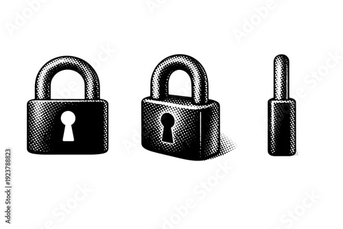 Icon set object depicted as a simplified universal icon shape with balanced proportions presented in straight-on view, rotated perspective