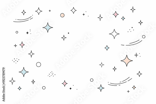 Subtle sparkle texture. A calm background features fine sparkles and soft light particles drifting gently, creating a polished decorative feel. The mood is