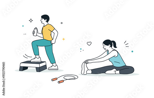 Neutral Fitness Moment. Body neutrality visuals. Neutral fitness or movement moment focused on functionality, not aesthetics, steady and calm energy.