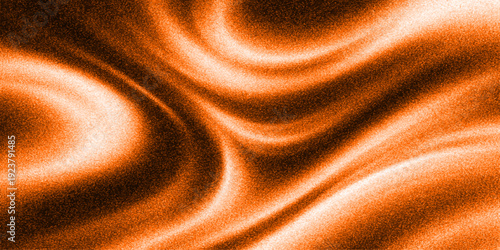 Abstract orange background featuring a smooth silk fabric texture with luxury gold curves and a soft shiny wave pattern for a decorative textile backdrop