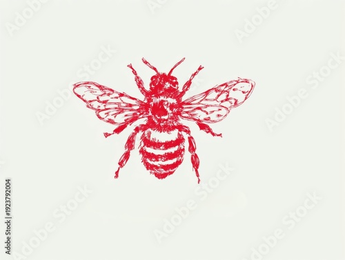 Hand-drawn bee illustration with “bee” lettering in vintage ink sketch style, suitable for honey and beekeeping branding, eco packaging, natural skincare labels, stationery and rustic decor