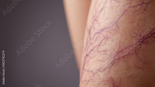 Close up of varicose veins on female legs, vascular disease and circulation problem concept