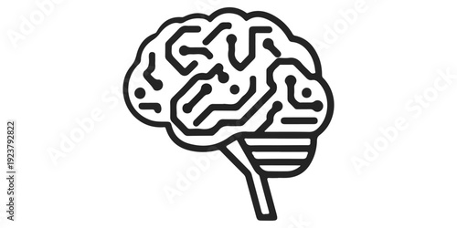 A creative 3d illustration of a chocolate easter egg wrapped in a ribbon featuring a circuit design to represent the human brain and medical intelligence