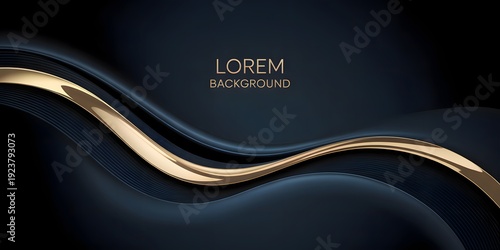 A modern abstract background with a gold wave design element