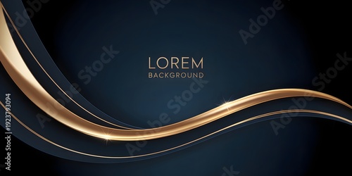 A modern abstract design with gold accents on a dark background