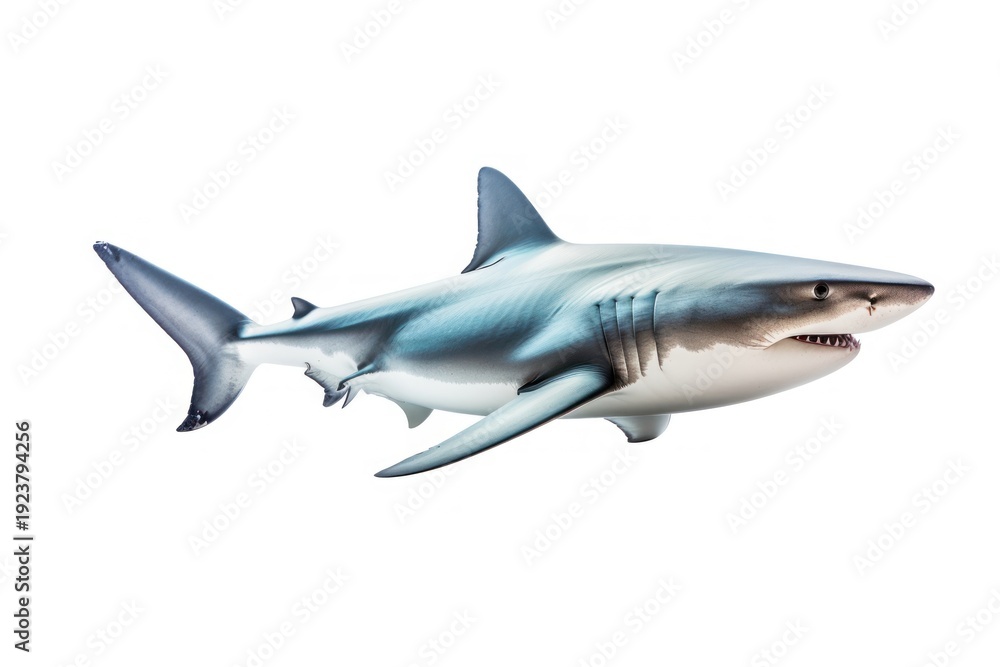 Fototapeta premium Shark animal fish white background.