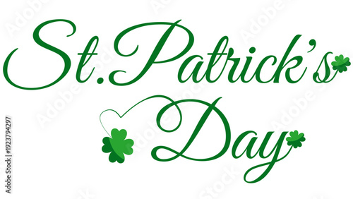 Celebration of St. Patrick's Day with shamrocks in elegant green typography on a special day