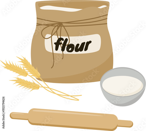 vector illustration of baking ingredients