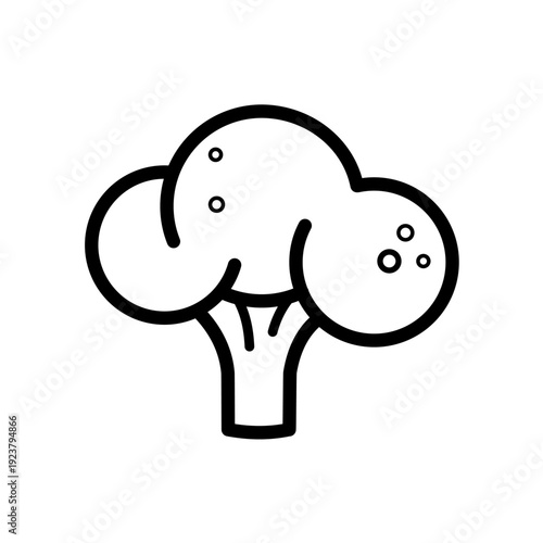 Broccoli, organic vegetable line vector icon