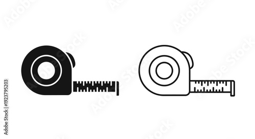 Labor day measuring tape icons set, tape measure, construction tools, industrial design, vector illustration Vector