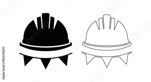 Labor day safety helmets icon set vector illustration Vector