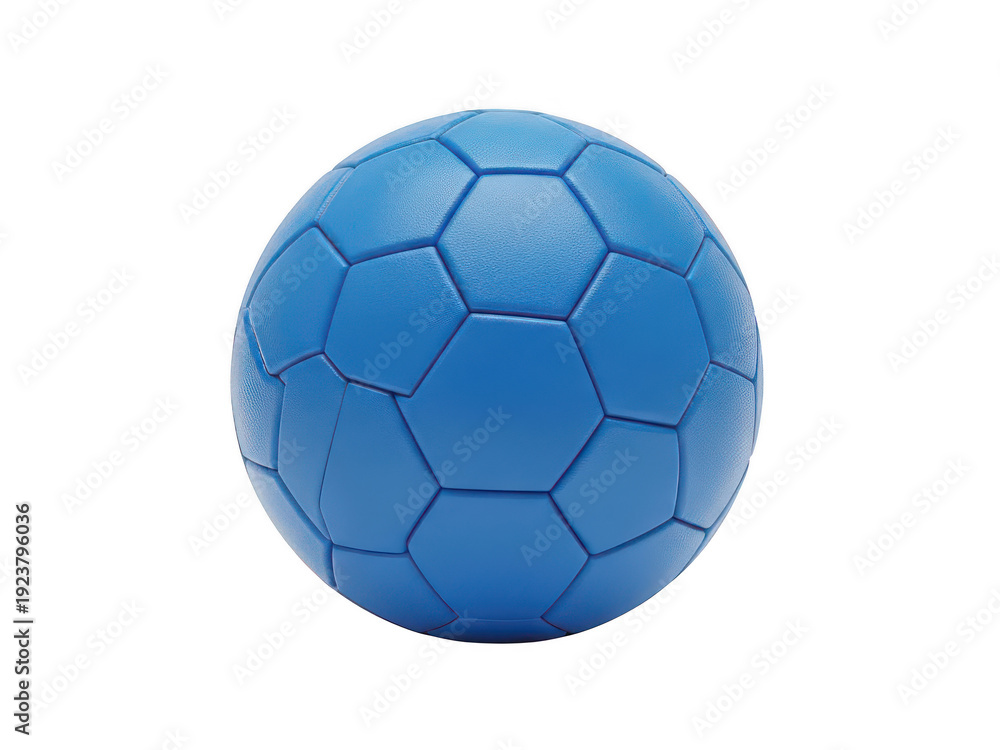 Fototapeta premium A vibrant blue soccer ball with a classic pentagonal and hexagonal pattern