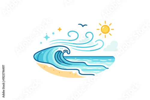 Coastal breeze capturing the feeling of fresh sea air and light movement along the shoreline. A calm visual metaphor with a gentle wave and