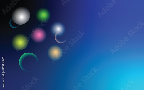 Colourful universe planets style Gradient with isolated background