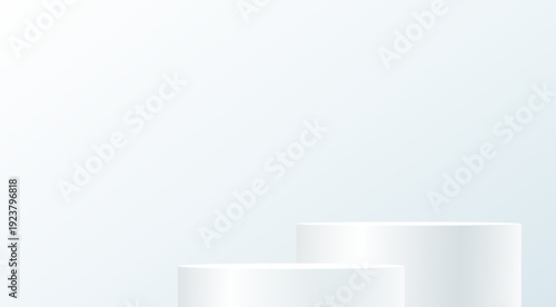 White background vector 3d with White podium Space for selling products on the website. Abstract wallpaper design with copy space to display your products. Vector illustration.