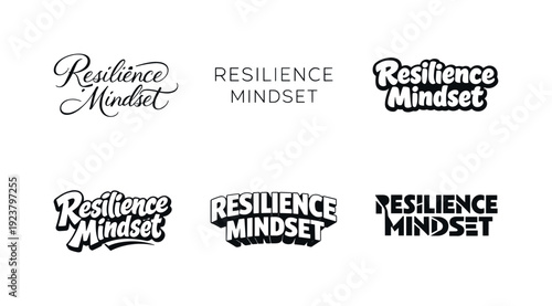 Resilience Mindset typography collection with various styles and fonts