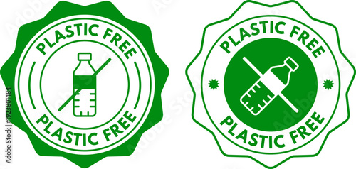 Plastic free eco seal stamp green environmental packaging label