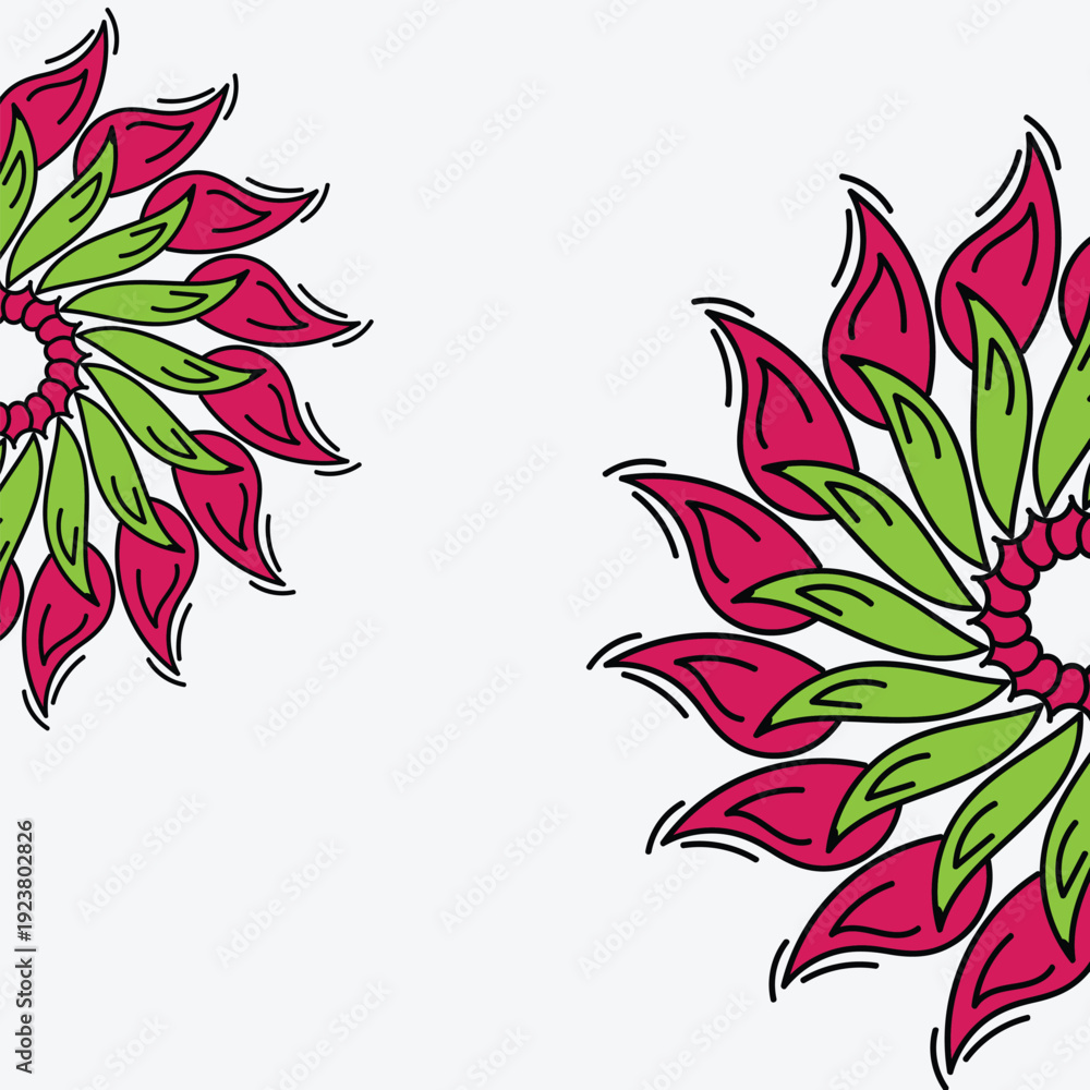 Fototapeta premium Vector hand drawn colorful mandala.