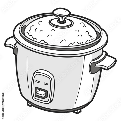 Rice cooker with lid and handle kitchen appliance cooking pot