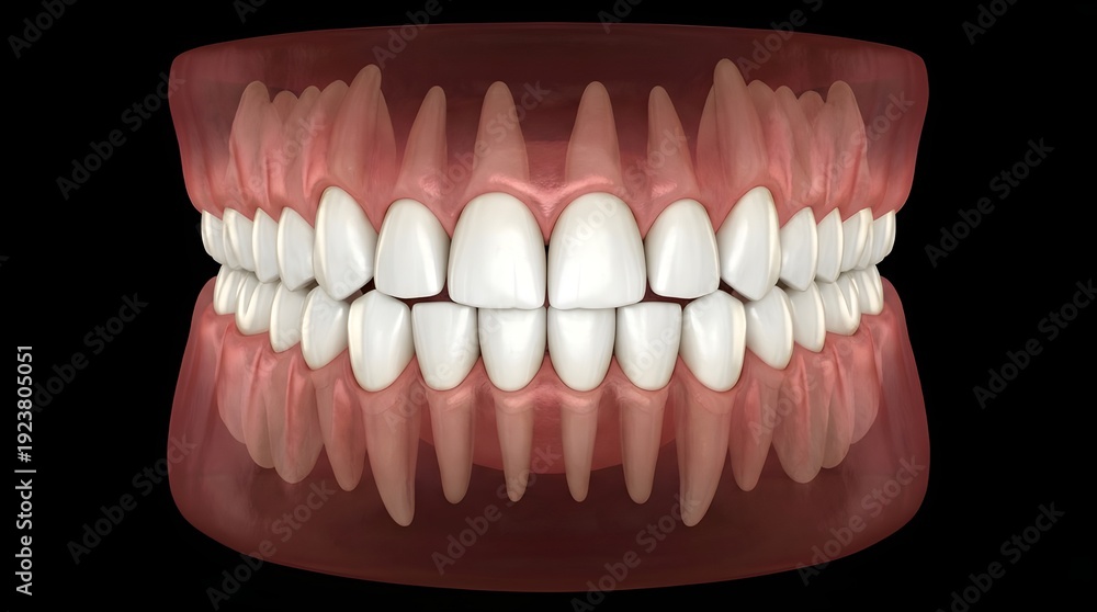 Fototapeta premium 3D Dental Anatomy Illustration of Healthy Teeth