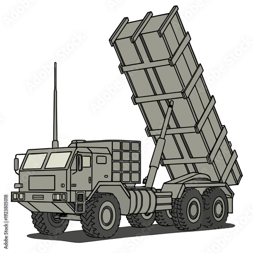 Military truck with missile launcher system vehicle 4