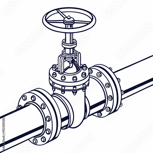 Ultra realistic of a pipeline valve industrial plumbing