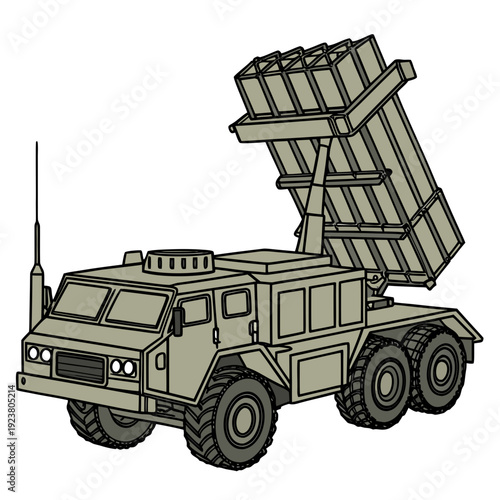 Tactical missile launcher vehicle with raised launch platform