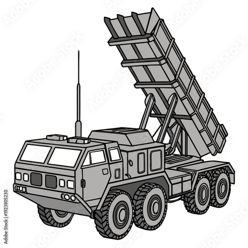 Tactical missile launcher vehicle with raised platform