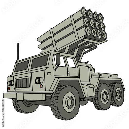 Tactical truck with missile launcher system military vehicle