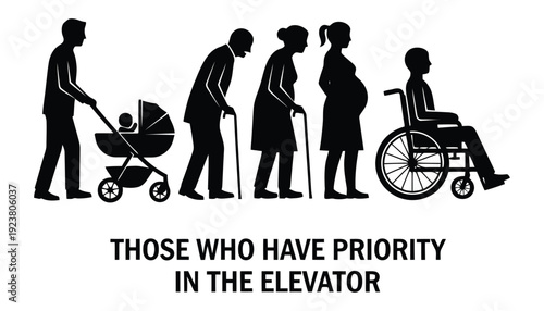 Diverse lifespans and abilities silhouette vector