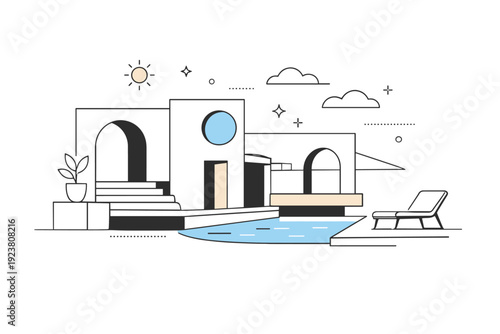 Understated premium aesthetics. Abstract architectural forms with smooth surfaces and precise alignment. Serene and timeless mood expressing modern luxury.