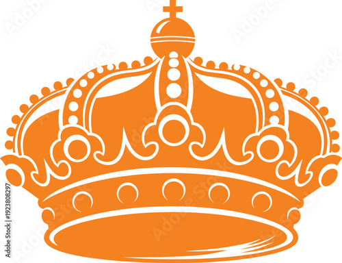 Orange royal crown icon