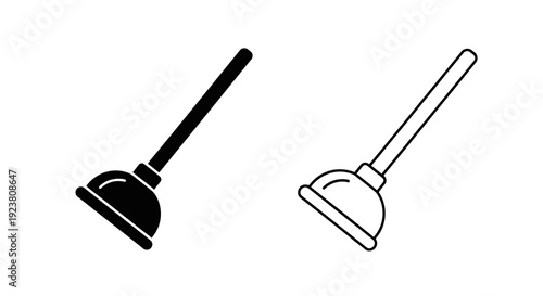 Labor day cleaning tools toilet brush and plunger Vector